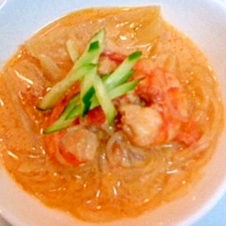 トムヤムクン風 豆乳春雨スープ